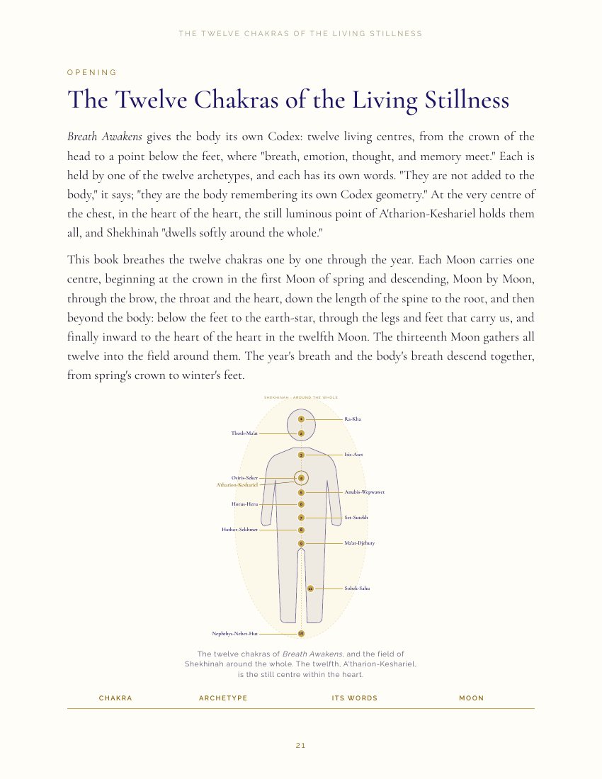 The twelve chakras chapter with a body map